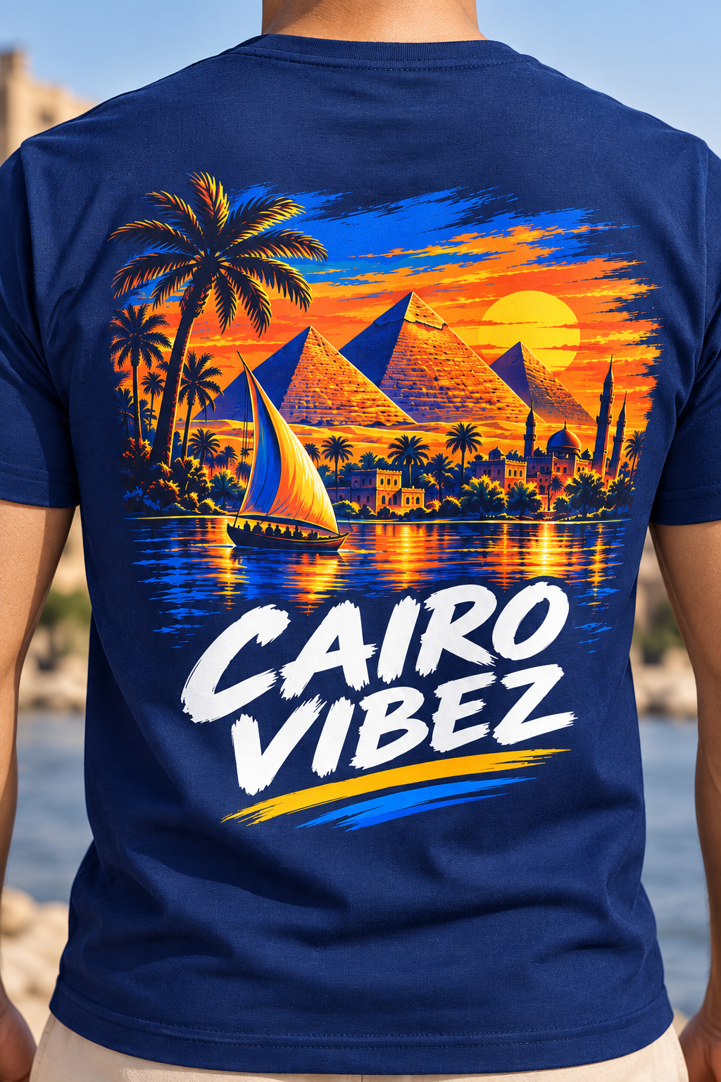 Cairo Vibez Kids Jersey | Egyptian Pyramids Palm Trees Sunset