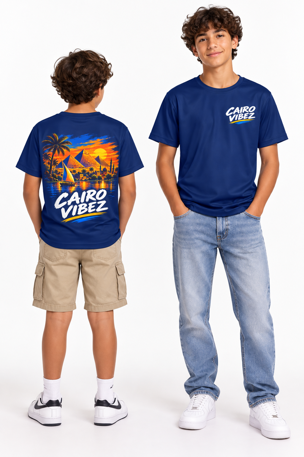 Cairo Vibez Kids Jersey | Egyptian Pyramids Palm Trees Sunset