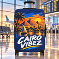 Cairo Vibez Luggage Cover | Egypt Pyramids Sunset Travel Accessory