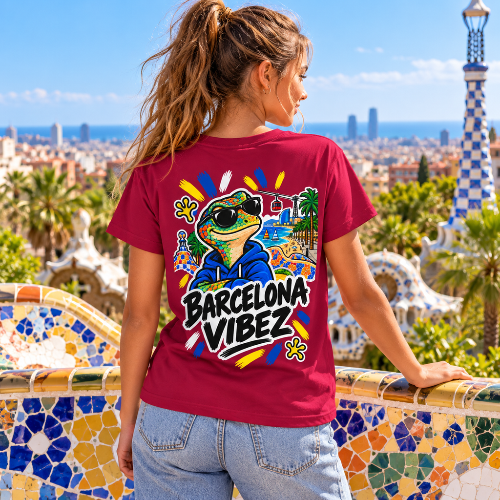 Barcelona Vibez Frog Graphic Kids Jersey | Barcelona beach skate art
