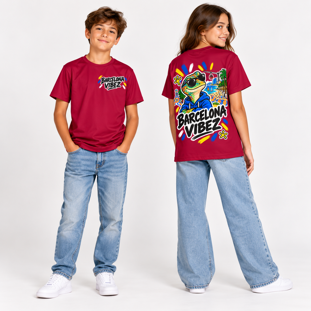 Barcelona Vibez Frog Graphic Kids Jersey | Barcelona beach skate art