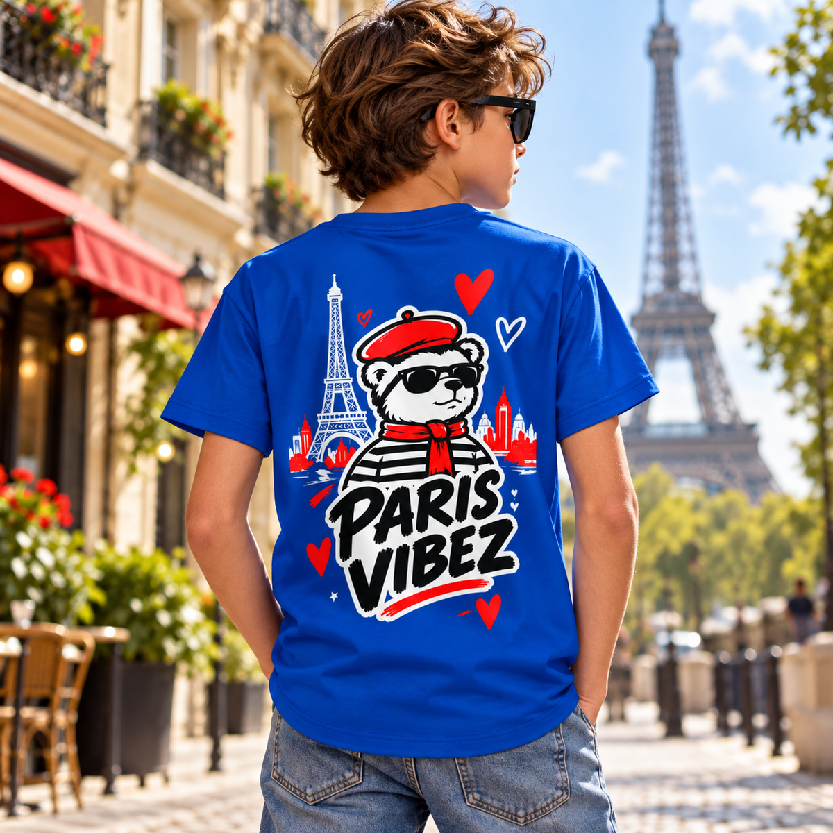 Paris Vibez Kids Jersey | Bear with Eiffel Tower