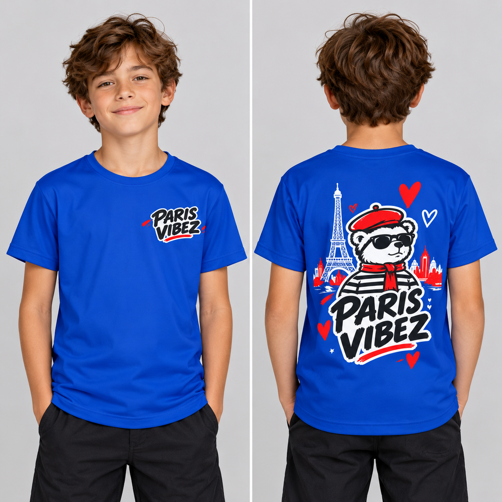 Paris Vibez Kids Jersey | Bear with Eiffel Tower