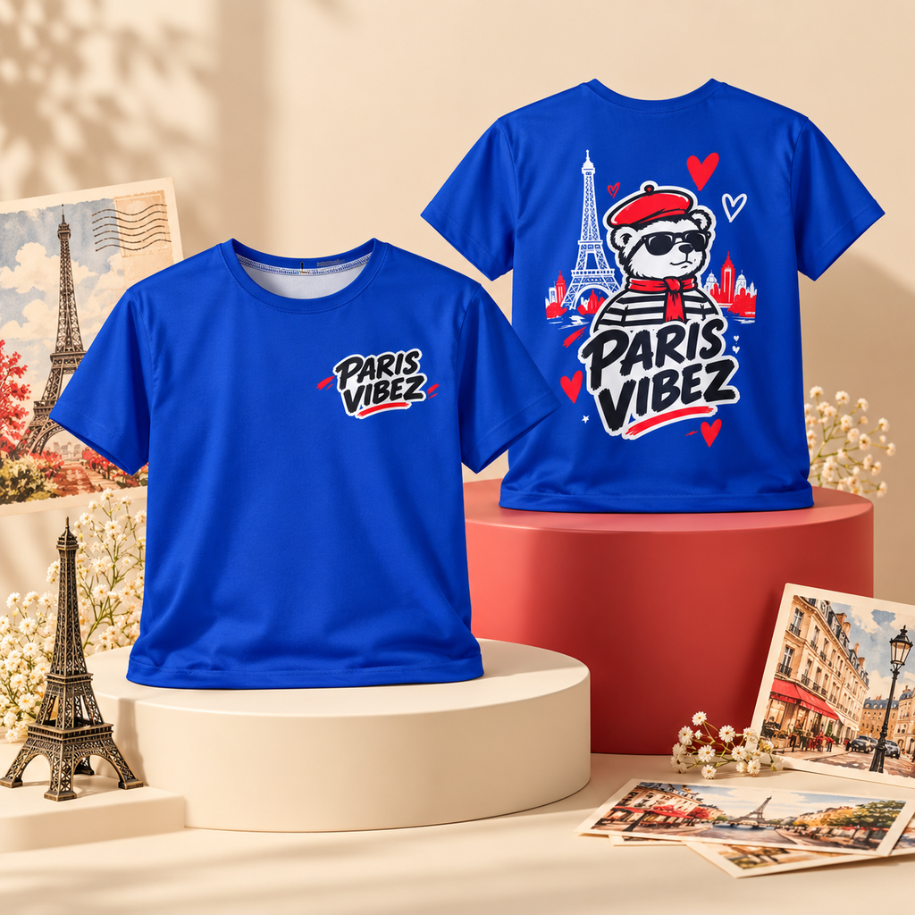 Paris Vibez Kids Jersey | Bear with Eiffel Tower