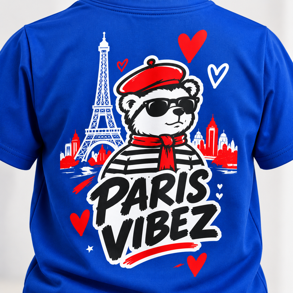 Paris Vibez Kids Jersey | Bear with Eiffel Tower