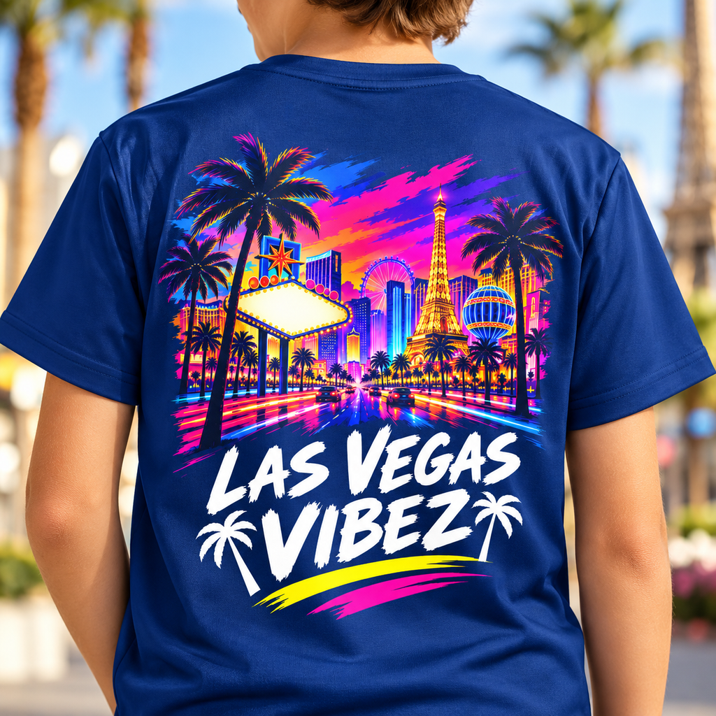 Las Vegas Vibez Kids Jersey | Neon Cityscape Sports Shirt