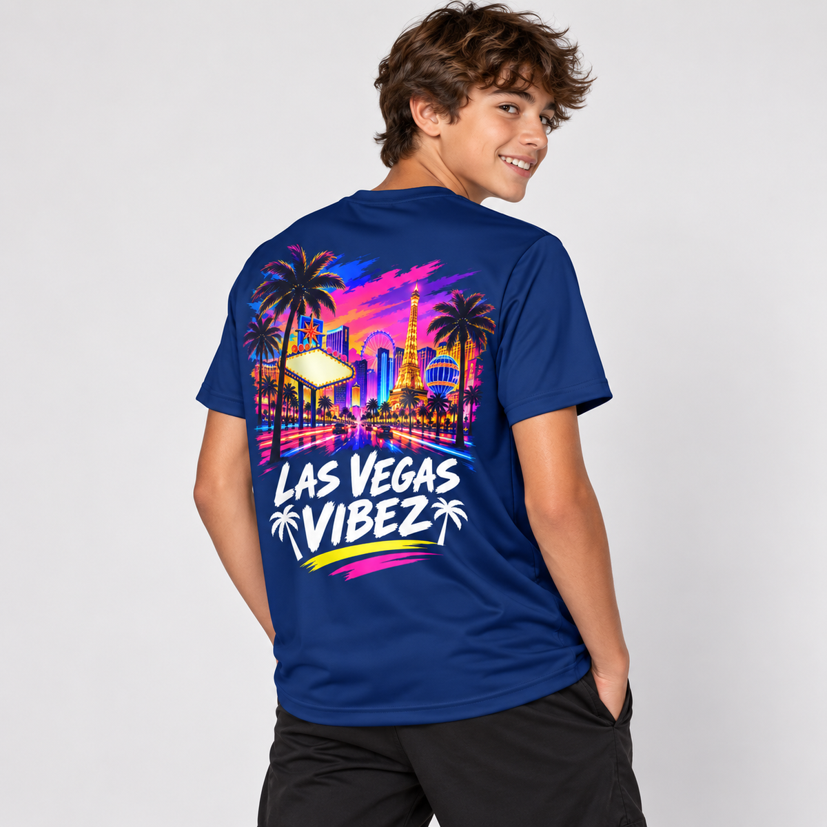 Las Vegas Vibez Kids Jersey | Neon Cityscape Sports Shirt