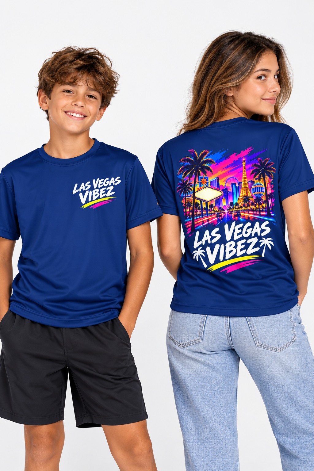 Las Vegas Vibez Kids Jersey | Neon Cityscape Sports Shirt