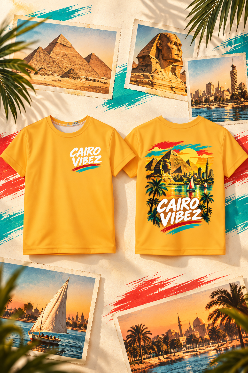 Cairo Vibez Kids Jersey | Egypt Pyramids Sphinx Tropical Graphic