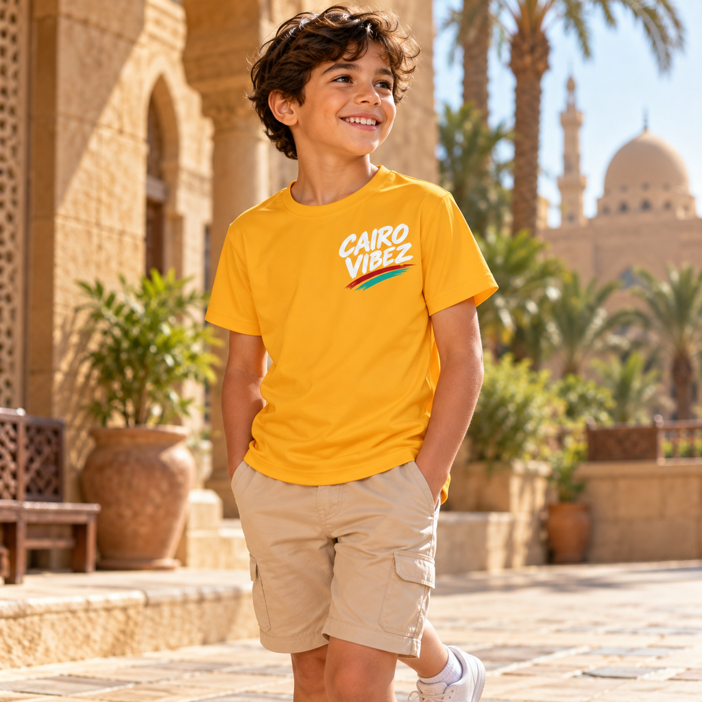 Cairo Vibez Kids Jersey | Egypt Pyramids Sphinx Tropical Graphic