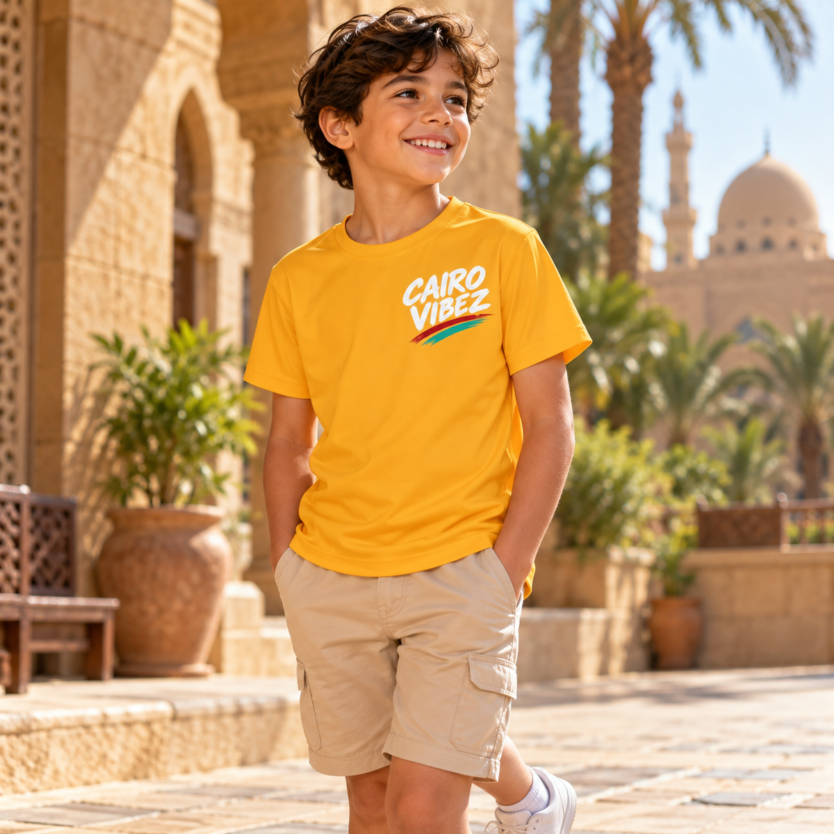 Cairo Vibez Kids Jersey | Egypt Pyramids Sphinx Tropical Graphic