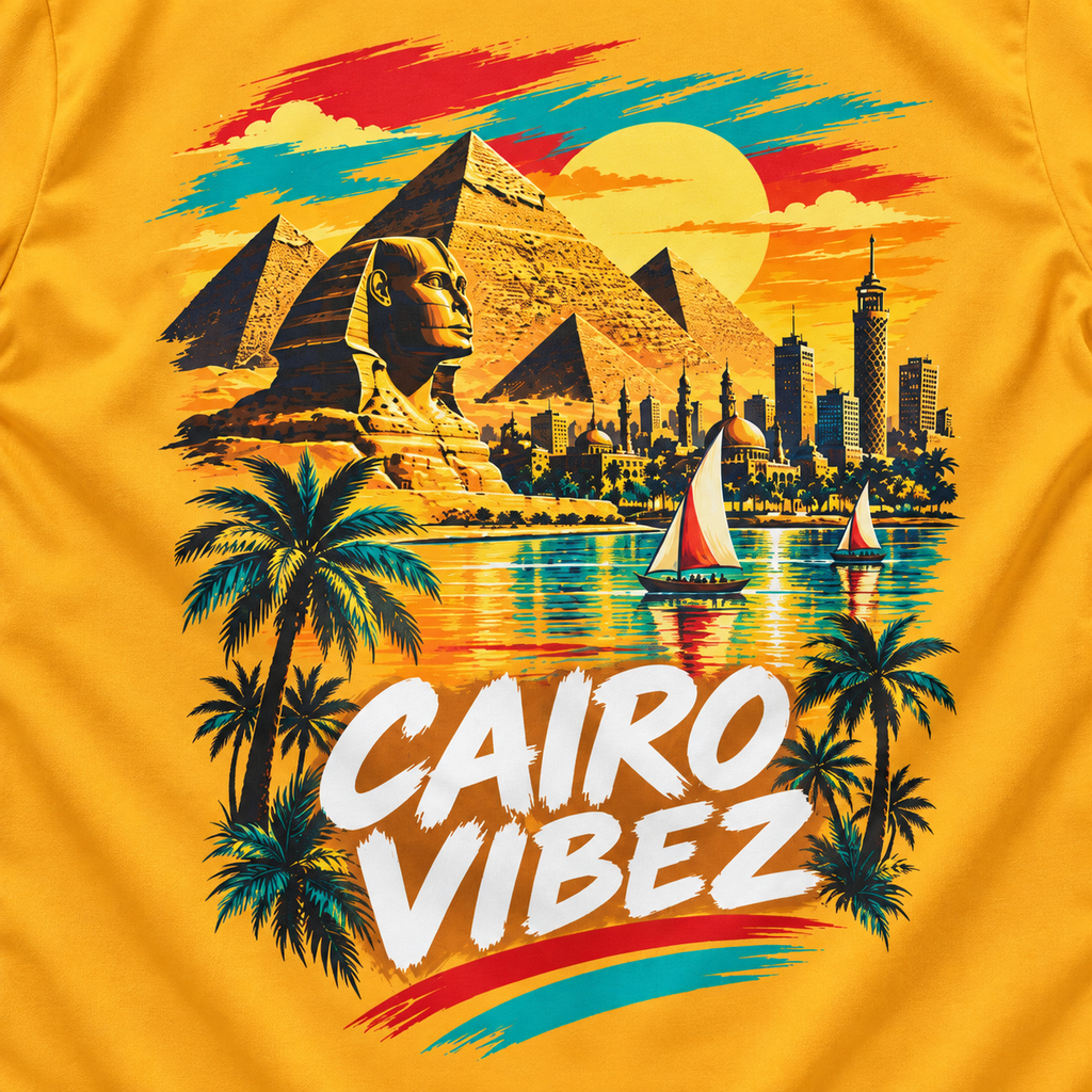 Cairo Vibez Kids Jersey | Egypt Pyramids Sphinx Tropical Graphic