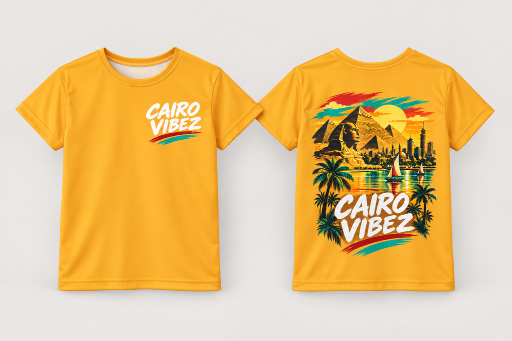 Cairo Vibez Kids Jersey | Egypt Pyramids Sphinx Tropical Graphic