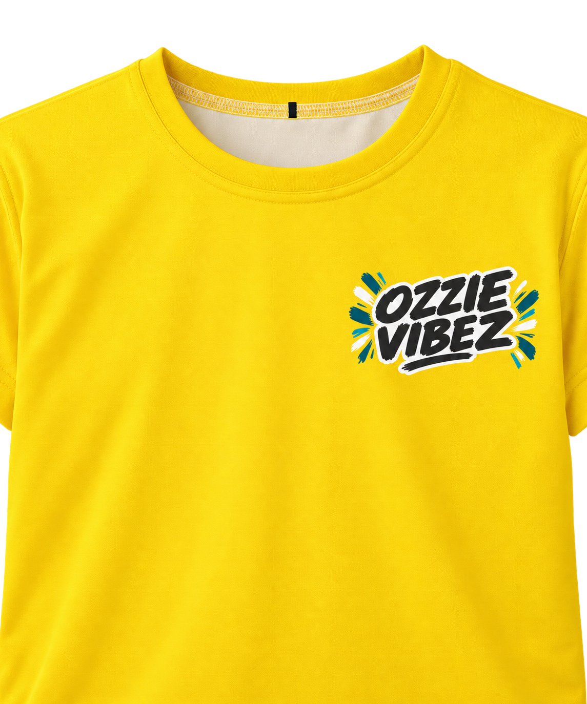 Ozzie Vibez Kangaroo Graphic Kids Jersey | Yellow Sports Tee