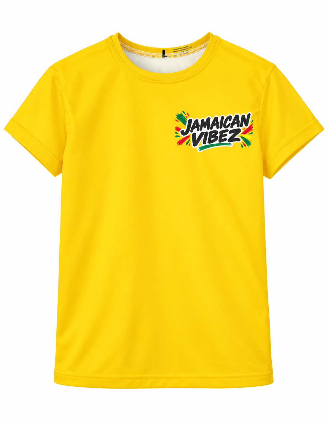 Jamaican Vibez Lion Graphic Kids Jersey | Yellow Reggae Shirt