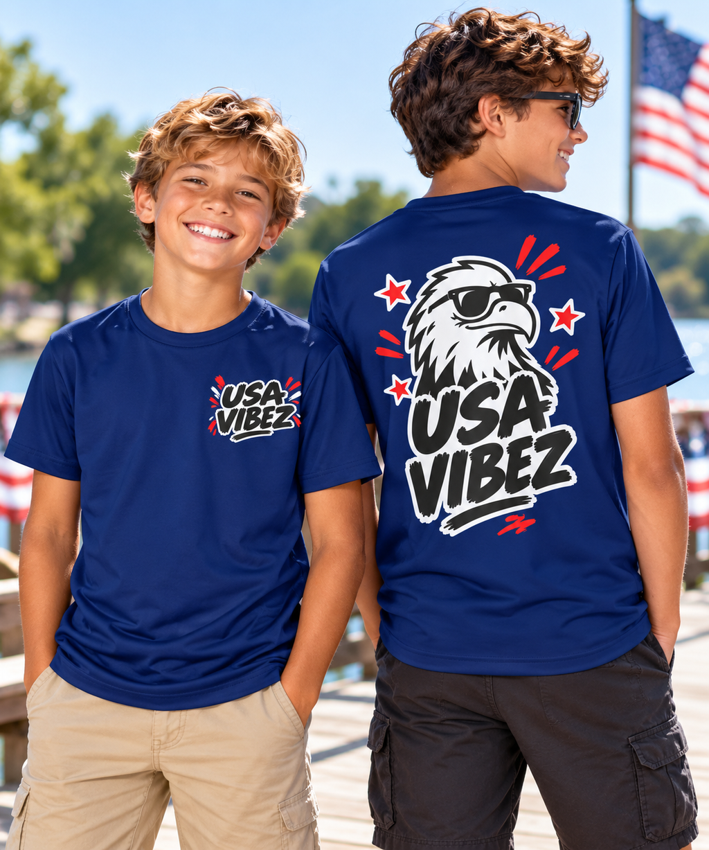 USA Vibez Eagle Kids Jersey | Patriotic Sports Shirt