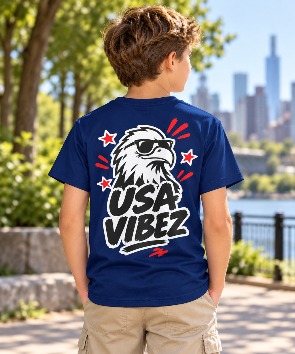 USA Vibez Eagle Kids Jersey | Patriotic Sports Shirt