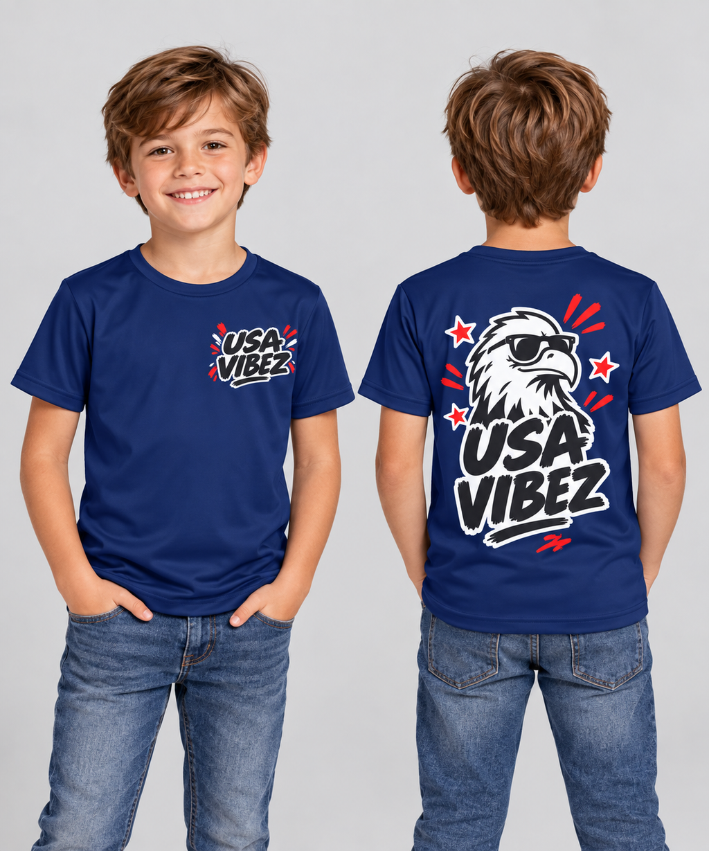 USA Vibez Eagle Kids Jersey | Patriotic Sports Shirt