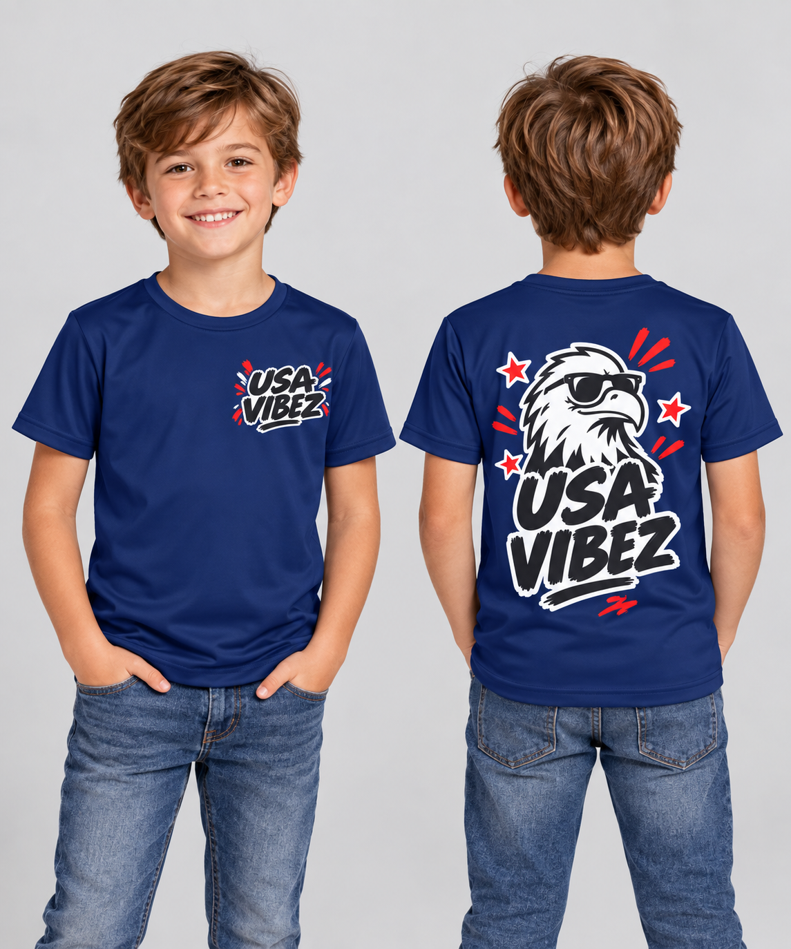 USA Vibez Eagle Kids Jersey | Patriotic Sports Shirt