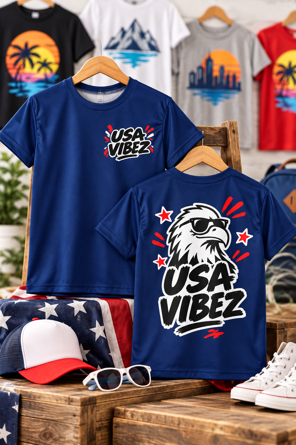 USA Vibez Eagle Kids Jersey | Patriotic Sports Shirt