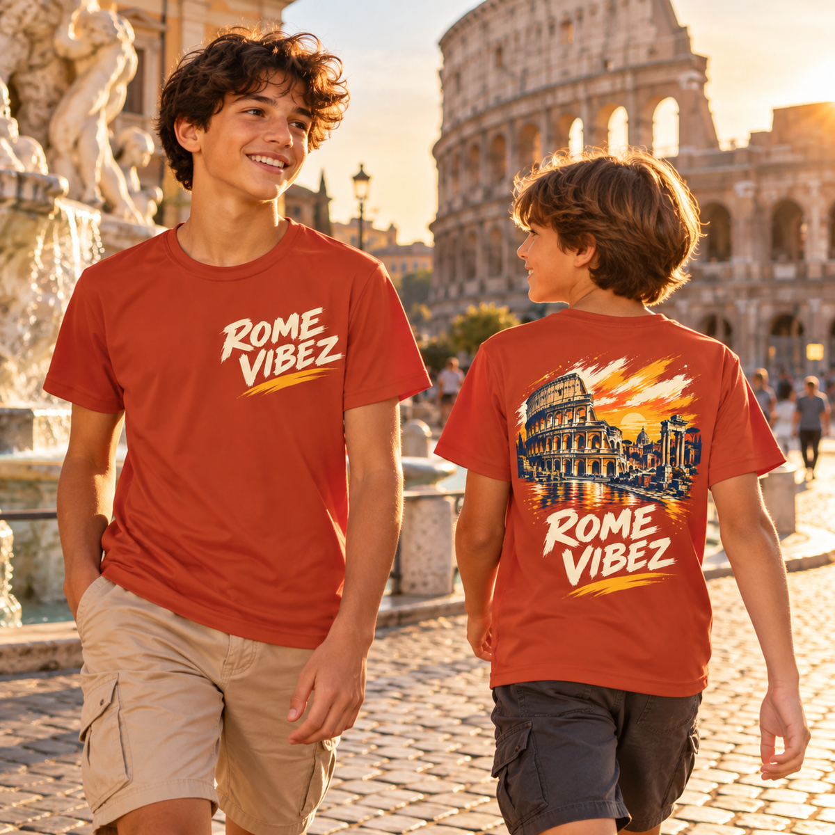 Rome Vibez Kids Jersey | Colosseum Graphic Tee, Italy Travel Shirt