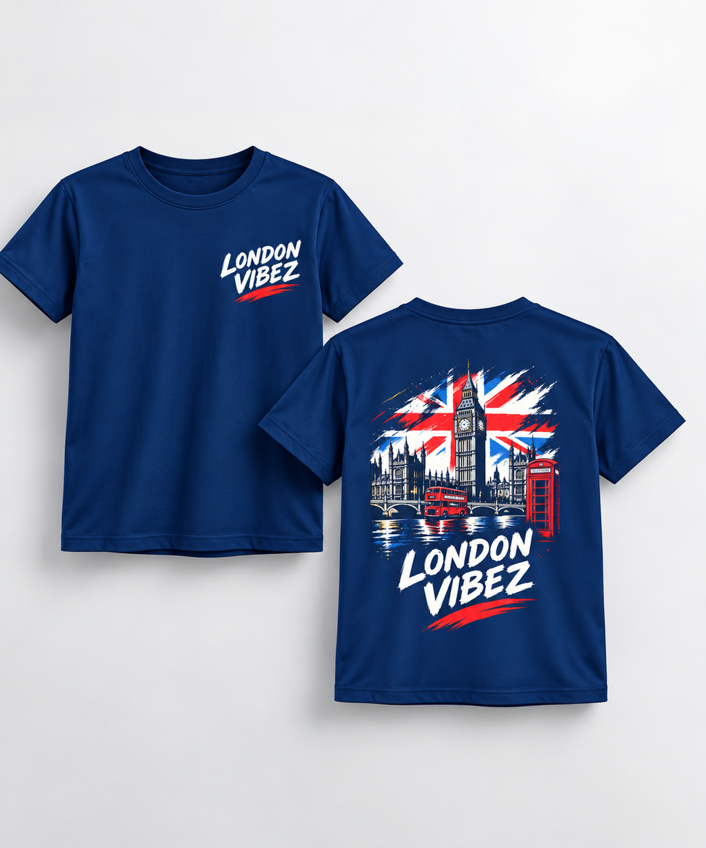 London Vibez Kids Jersey | Big Ben Union Jack Phone Booth Sports Shirt
