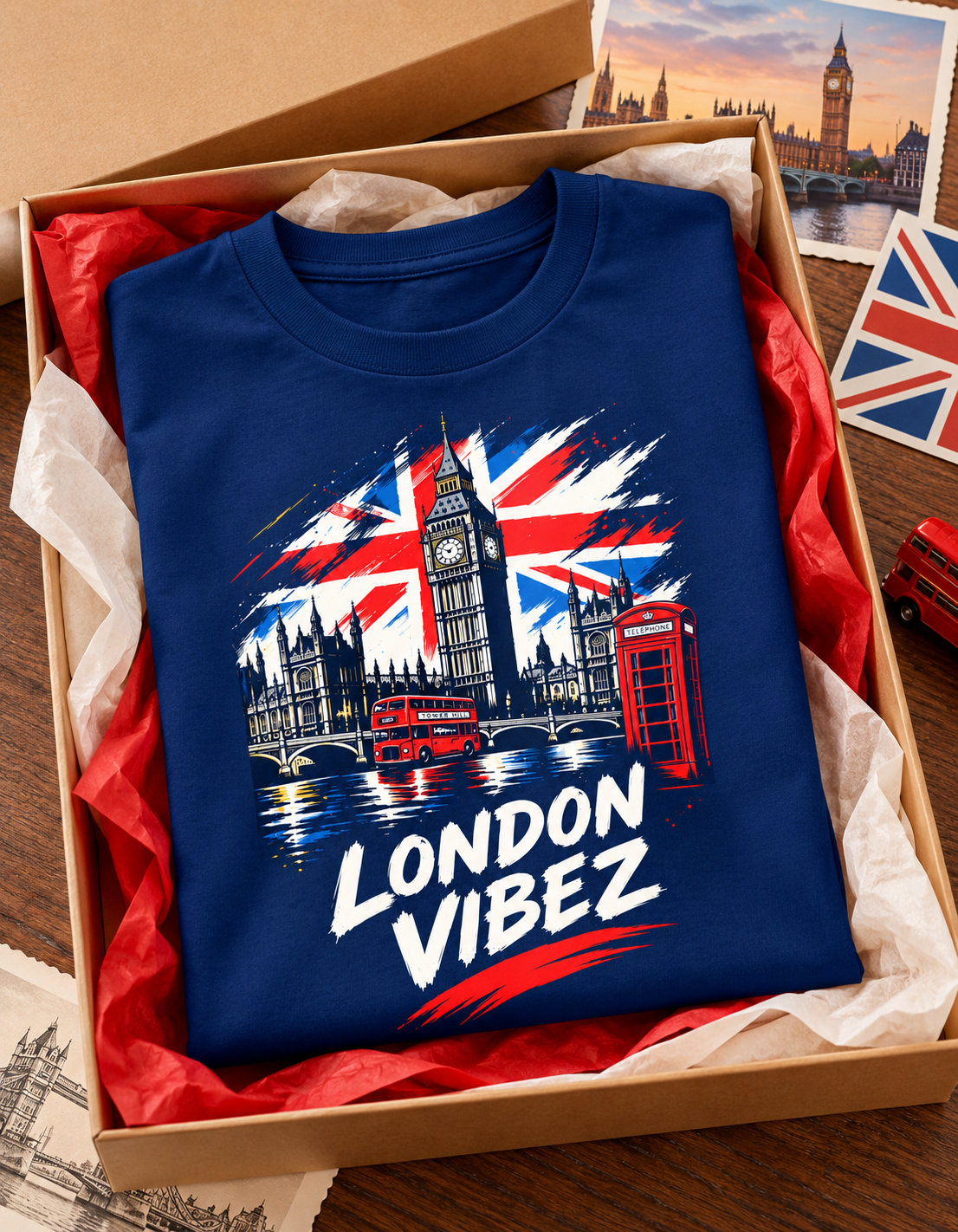 London Vibez Kids Jersey | Big Ben Union Jack Phone Booth Sports Shirt