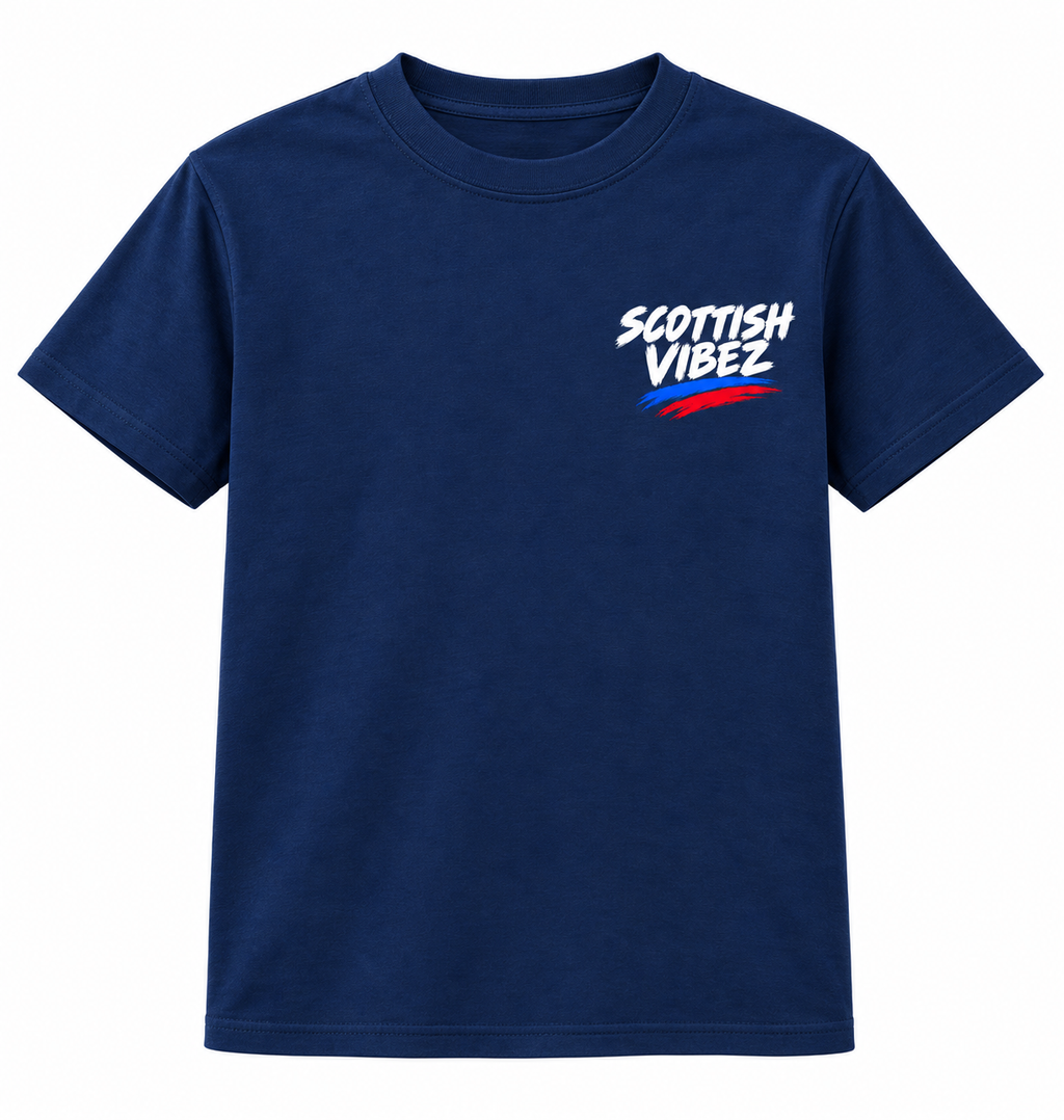 Scottish Vibez Kids Jersey | Edinburgh Castle Tee, Thistle Graphic