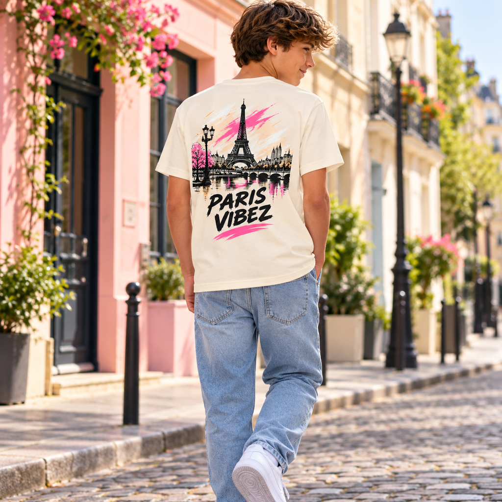Paris Vibez Tee Kids Jersey | Eiffel Tower Graphic