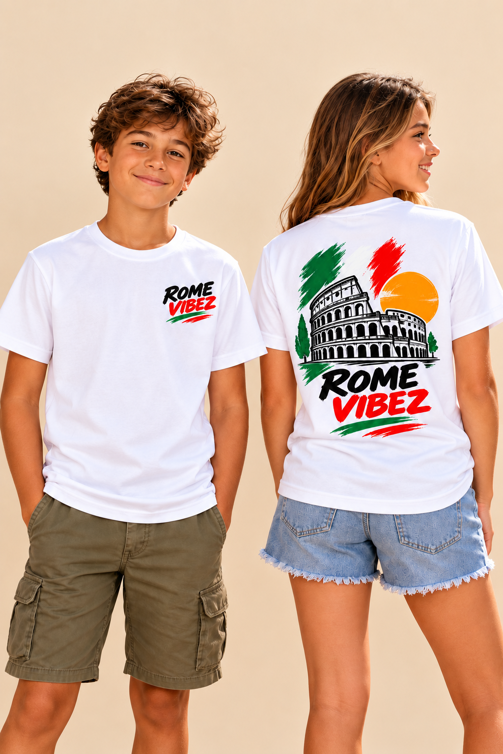Rome Vibez Kids Jersey | Colosseum Italy skyline, Italian flag colors