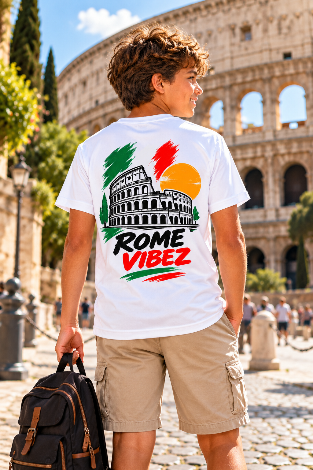 Rome Vibez Kids Jersey | Colosseum Italy skyline, Italian flag colors