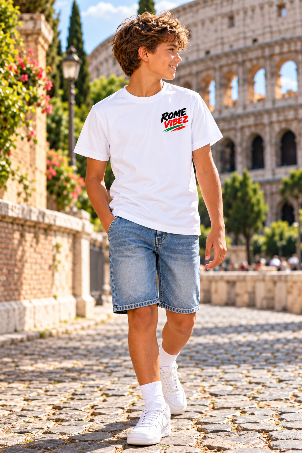 Rome Vibez Kids Jersey | Colosseum Italy skyline, Italian flag colors