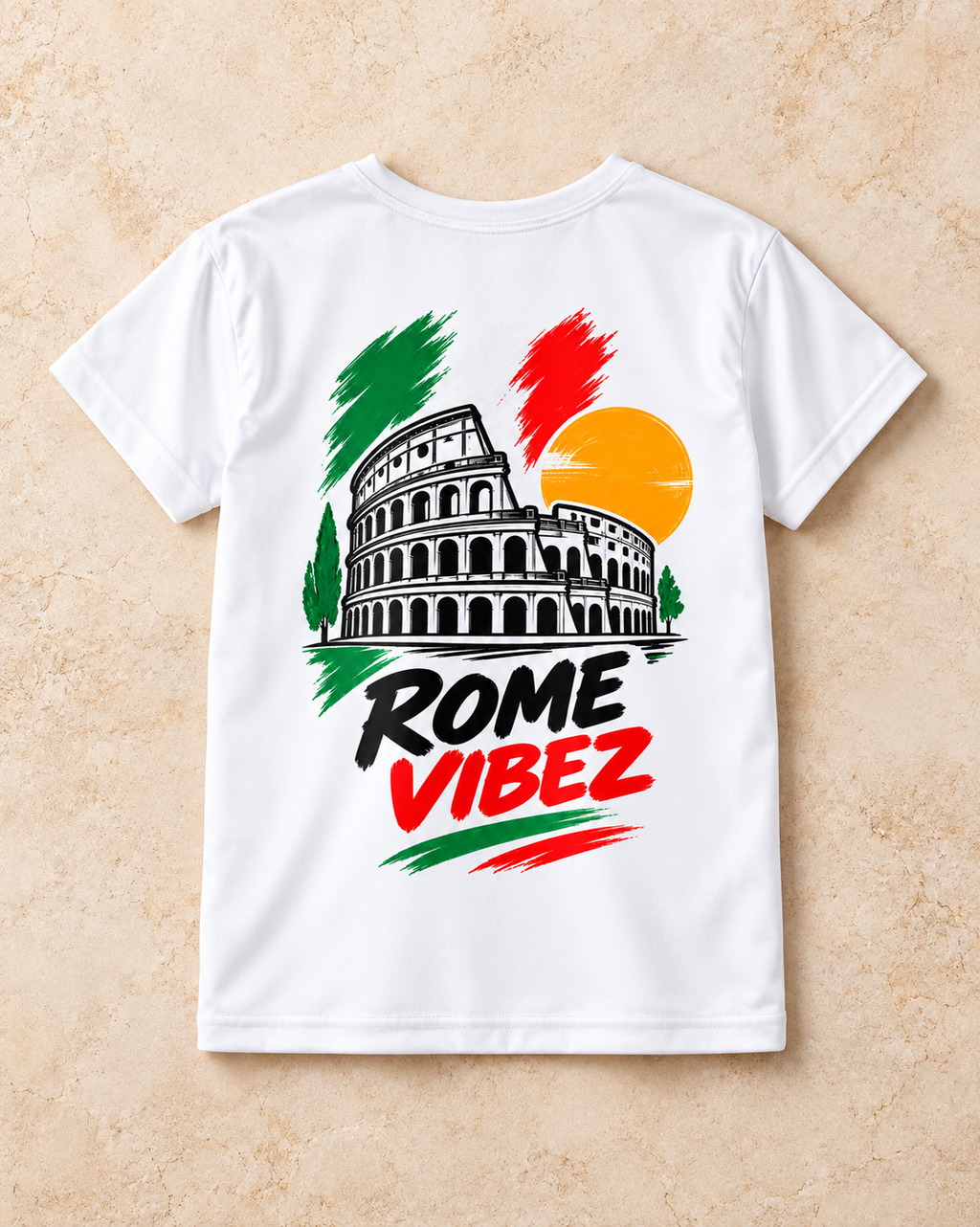 Rome Vibez Kids Jersey | Colosseum Italy skyline, Italian flag colors