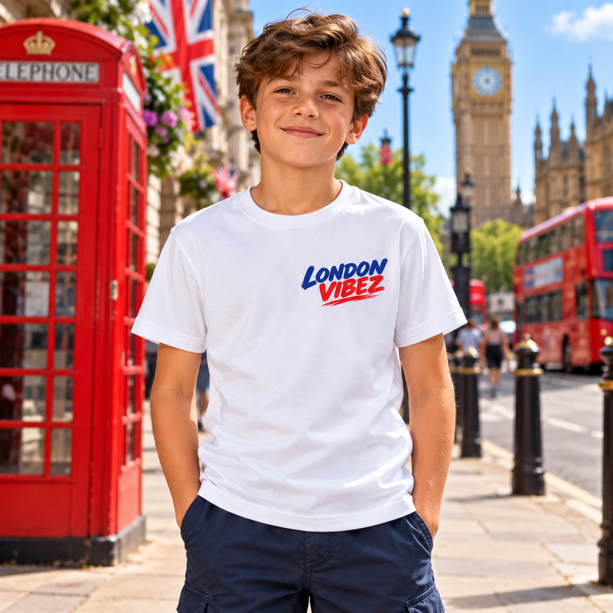 London Vibez Kids Jersey | Big Ben Double Decker Bus Union Jack