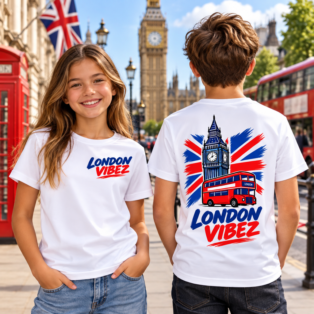 London Vibez Kids Jersey | Big Ben Double Decker Bus Union Jack