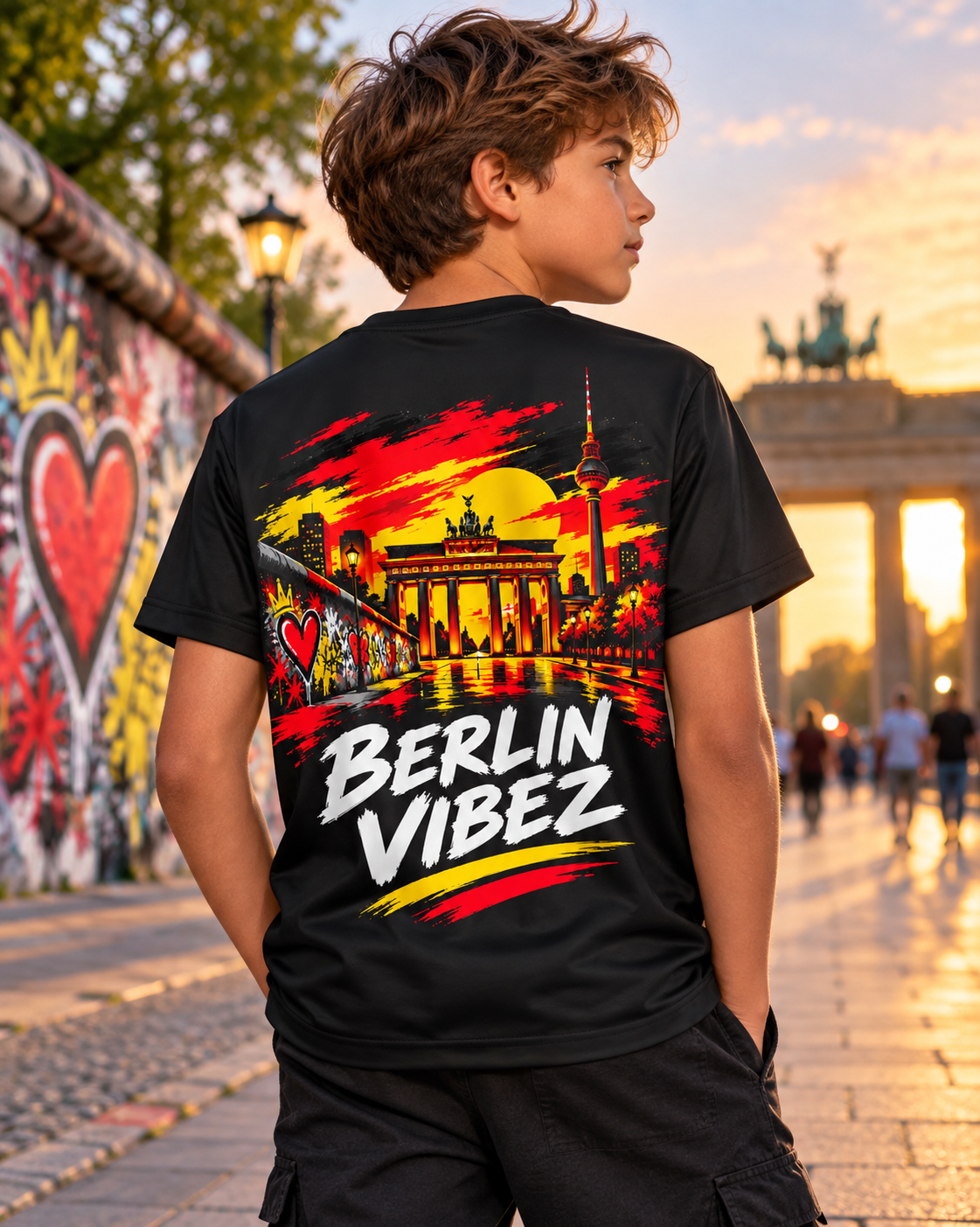 Berlin Vibez Kids Jersey | Berlin skyline graphic sports tee