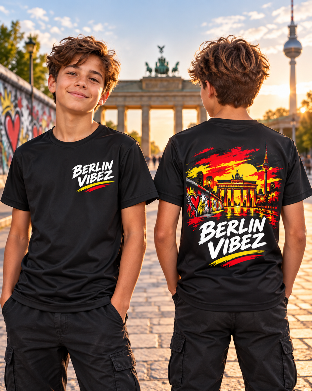Berlin Vibez Kids Jersey | Berlin skyline graphic sports tee