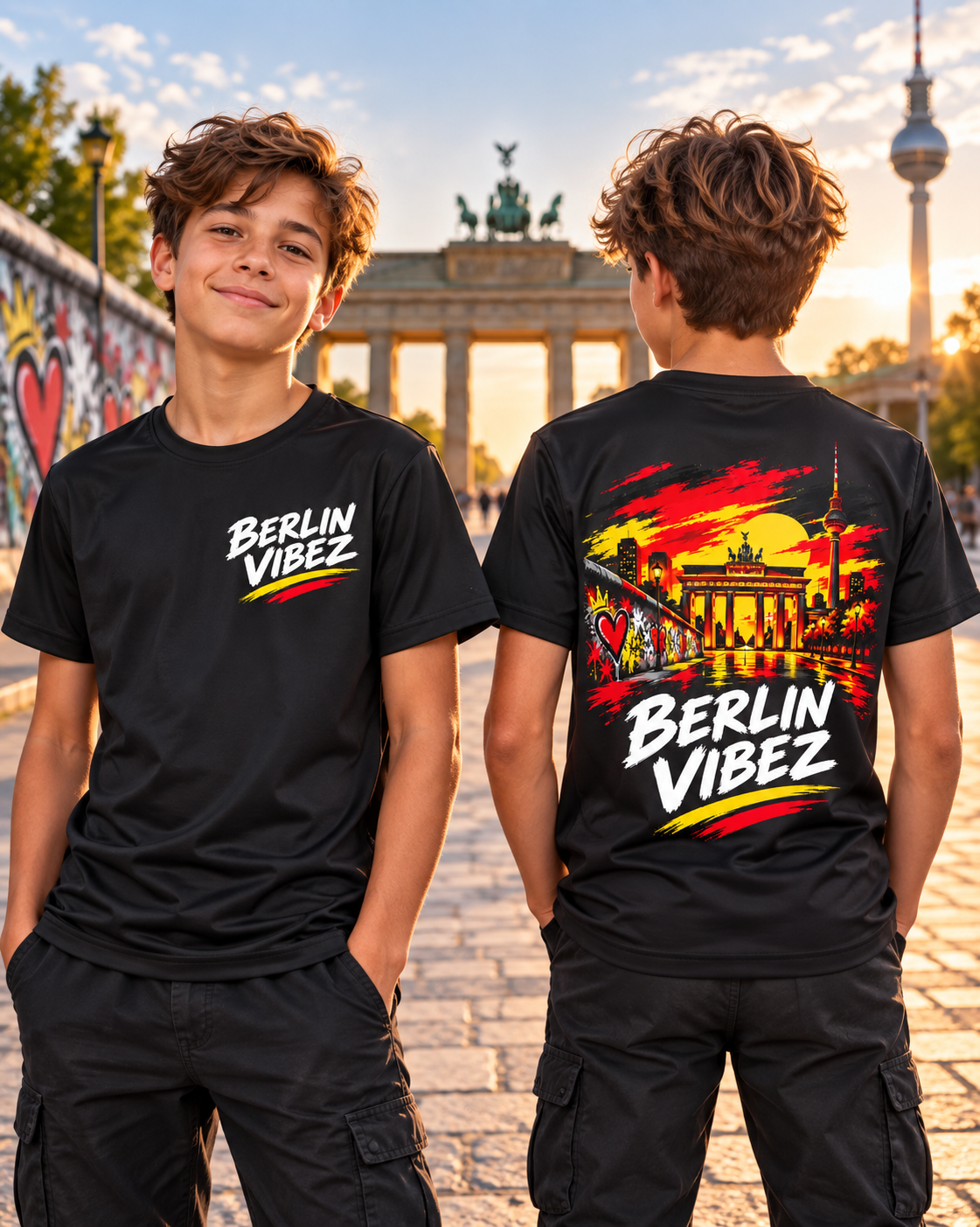 Berlin Vibez Kids Jersey | Berlin skyline graphic sports tee