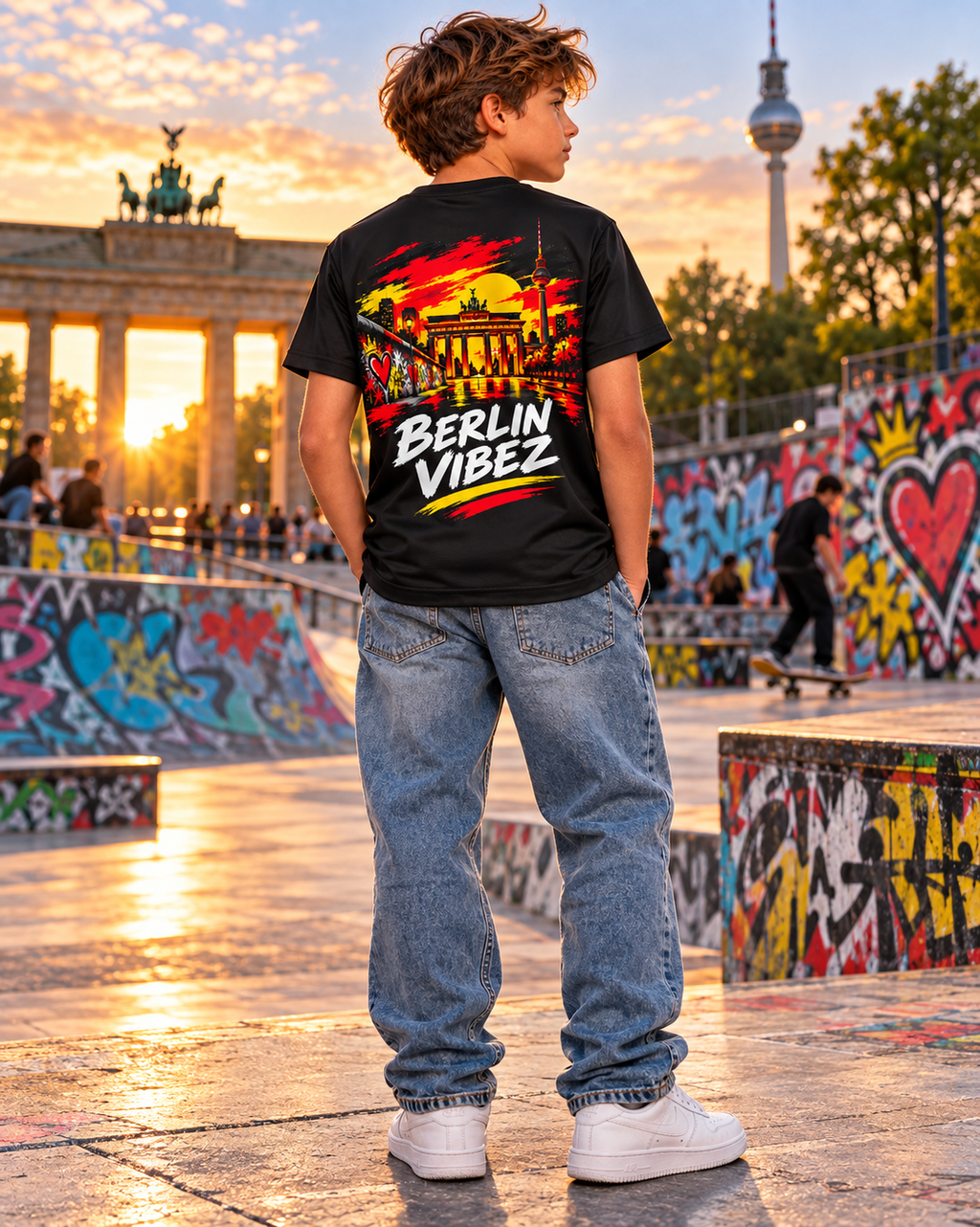 Berlin Vibez Kids Jersey | Berlin skyline graphic sports tee