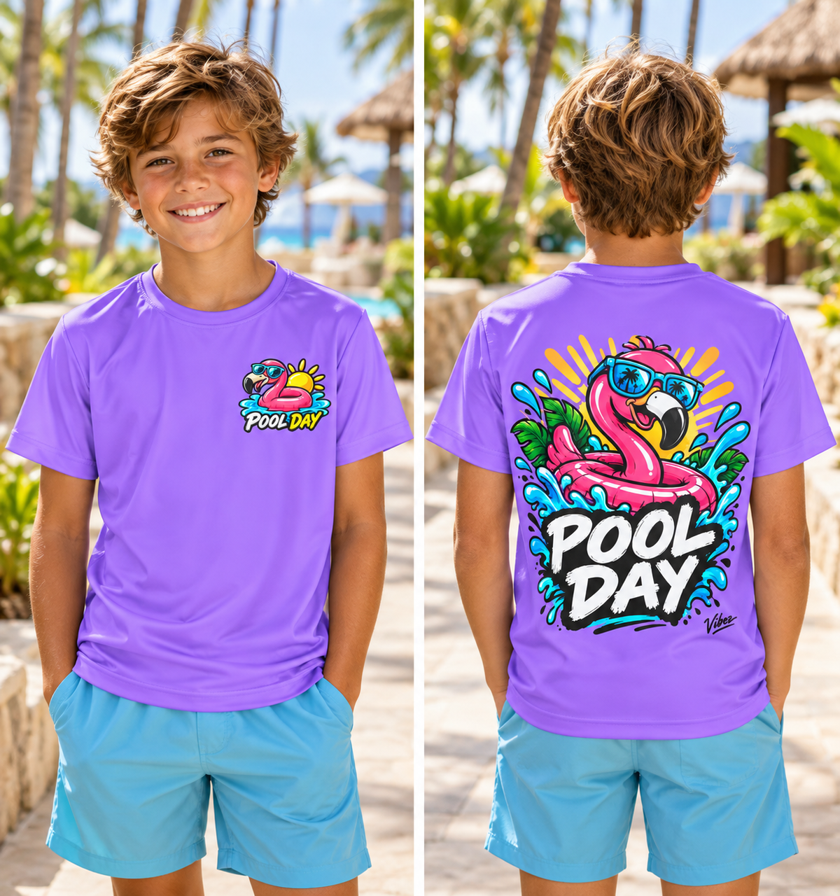 Pool Day Flamingo Kids Jersey | All-Over Print