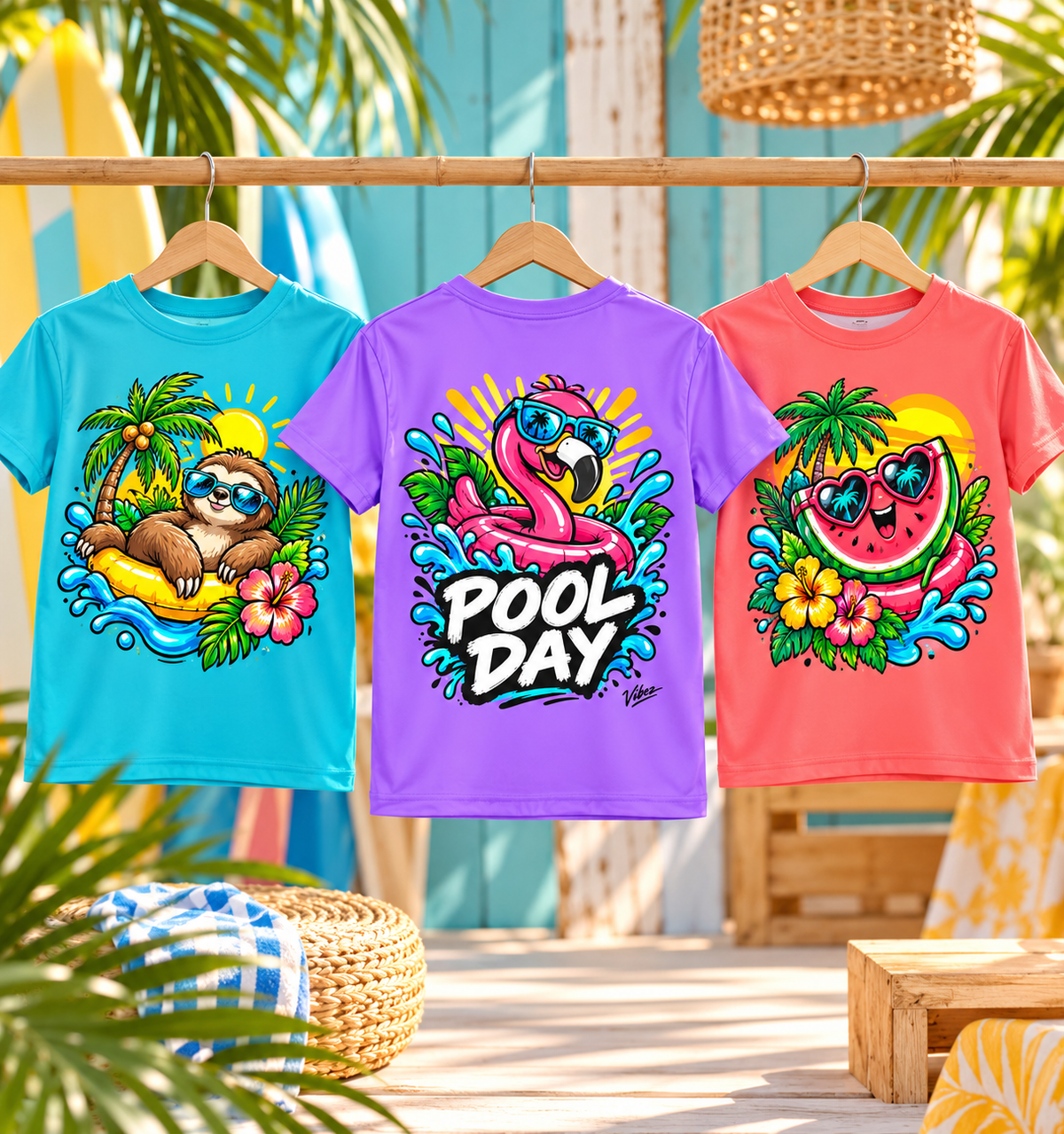 Pool Day Flamingo Kids Jersey | All-Over Print