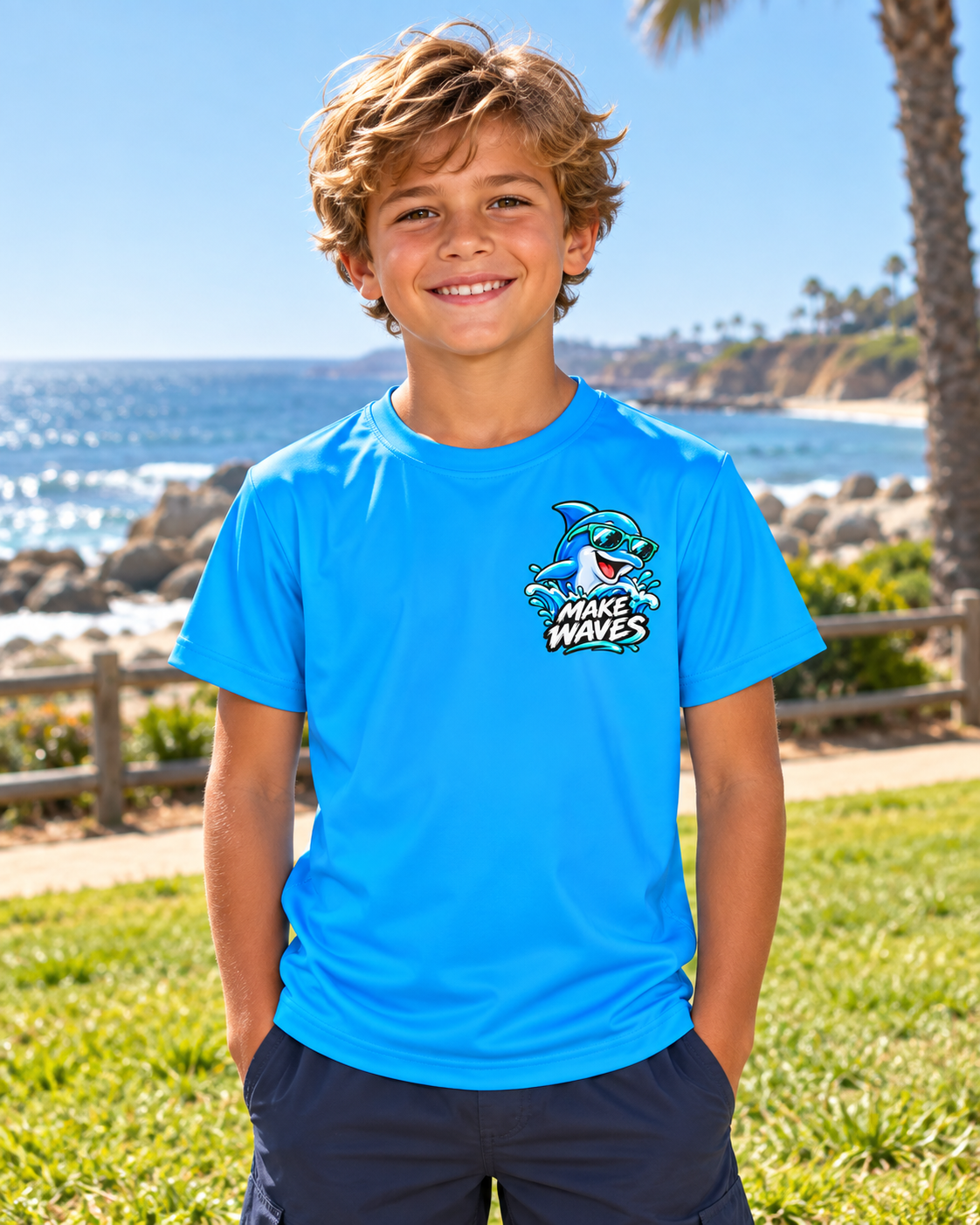 Make Waves Shark Graphic Kids Jersey | Kids Jersey
