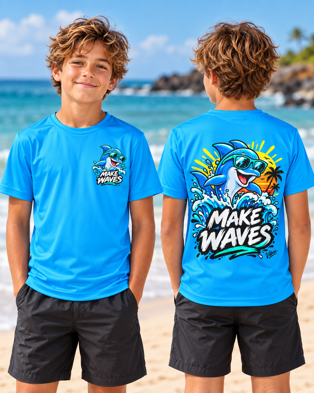 Make Waves Shark Graphic Kids Jersey | Kids Jersey