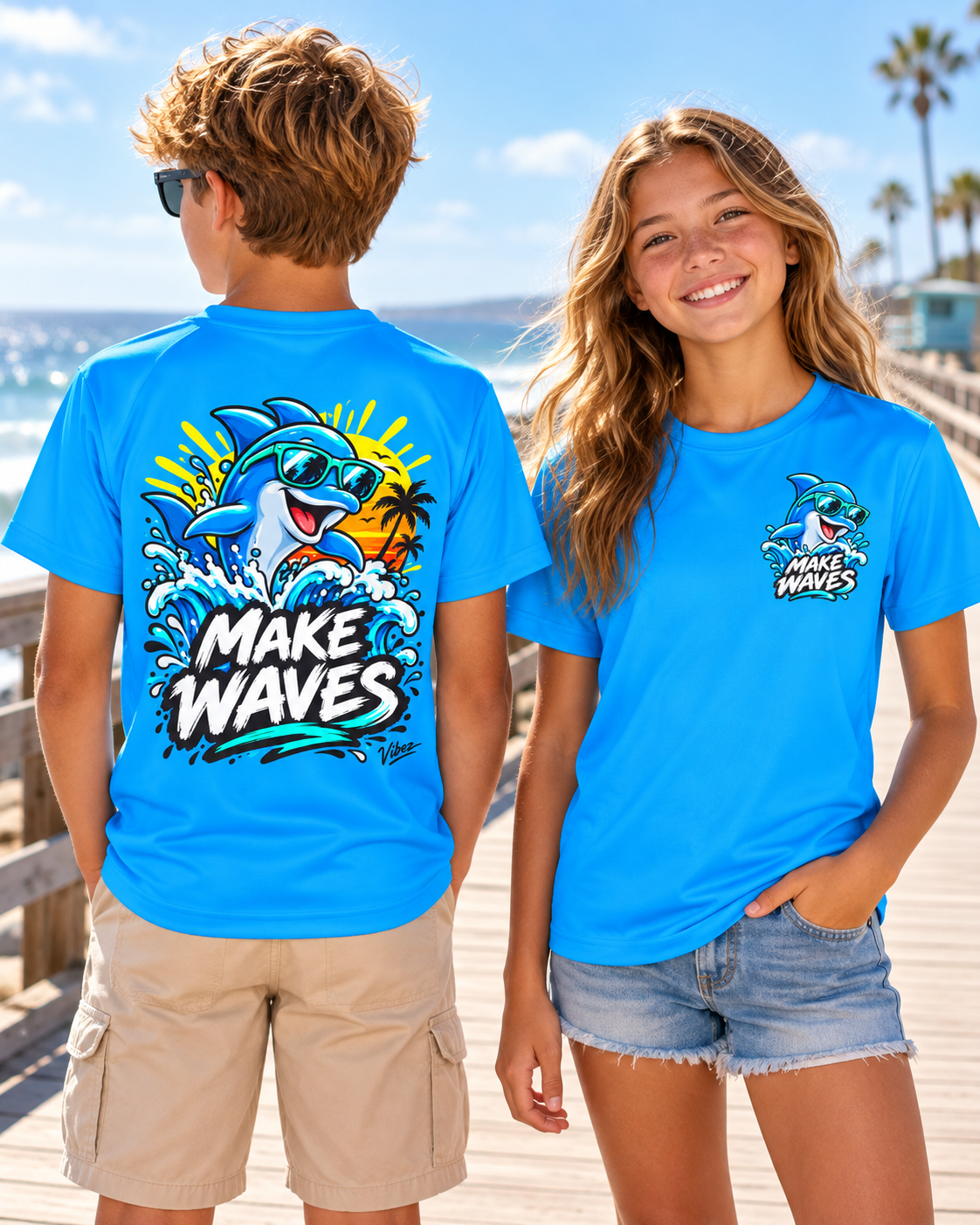 Make Waves Shark Graphic Kids Jersey | Kids Jersey