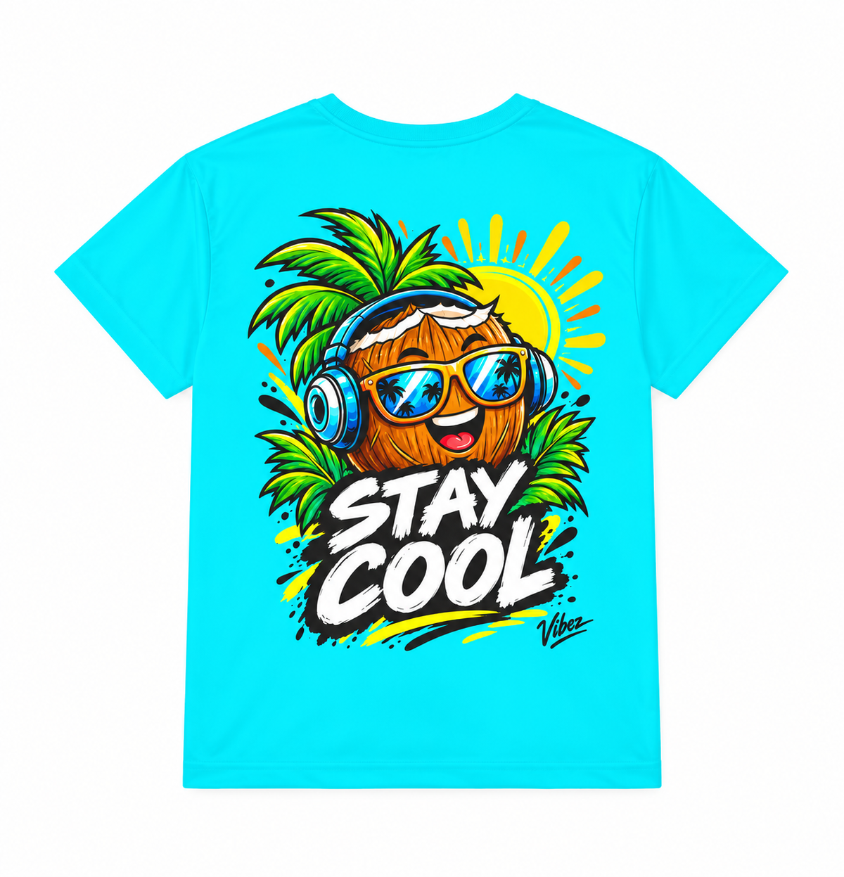 Stay Cool Coconut Character Kids Jersey | Tropical Summer Sports Tee