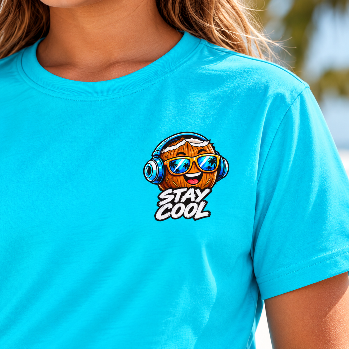 Stay Cool Coconut Character Kids Jersey | Tropical Summer Sports Tee