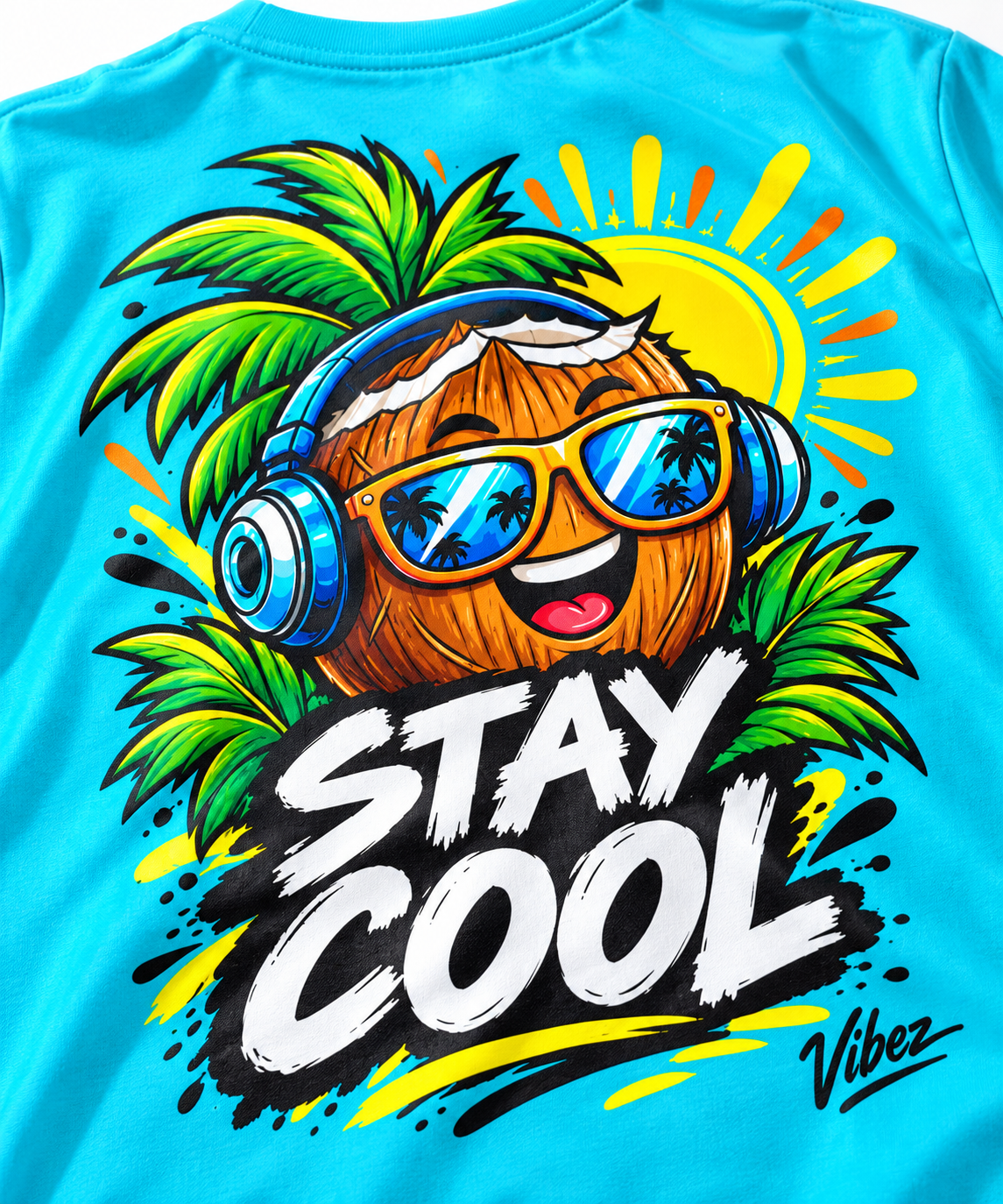 Stay Cool Coconut Character Kids Jersey | Tropical Summer Sports Tee