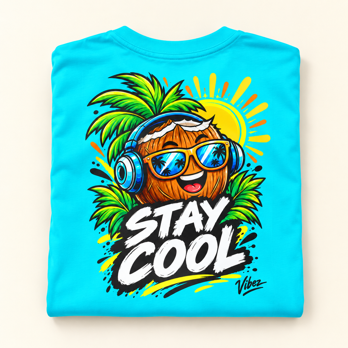 Stay Cool Coconut Character Kids Jersey | Tropical Summer Sports Tee