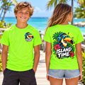 Island Time Toucan Kids Jersey | Tropical Surf Hibiscus Tee