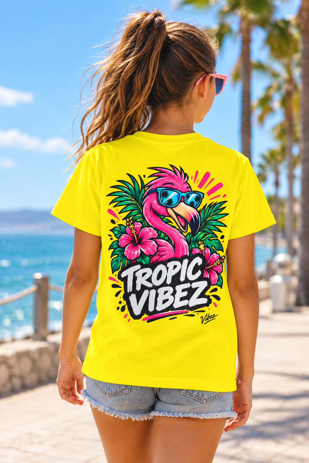 Tropic Vibez Flamingo Kids Jersey | Tropical Flamingo Graphic Tee
